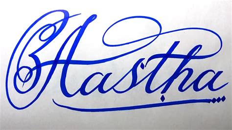 Astha Name Signature Calligraphy Status How To Cursive Write With Cut