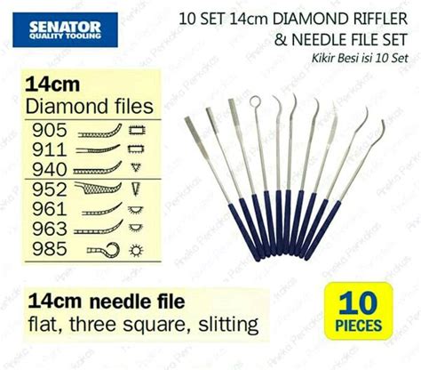 Jual Kikir 14 Cm Set 10 Pcs Senator Atau Diamond Riffler And Needle