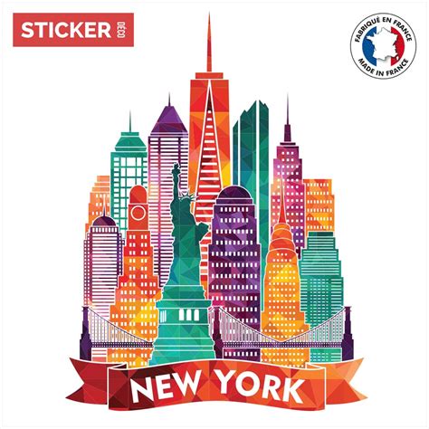 Sticker New York Color Stickers New York Autocollants Stickerdeco Fr