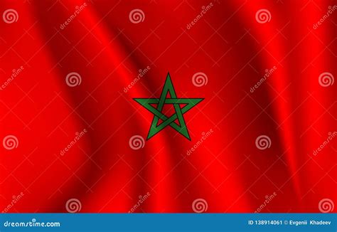 National Flag Of Morocco Realistic Illustration Stock Illustration