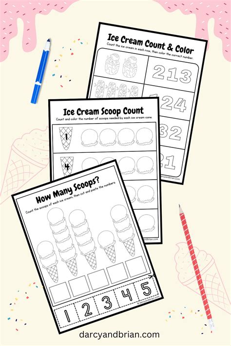 Engaging Ice Cream Counting Activity Printables For Preschoolers