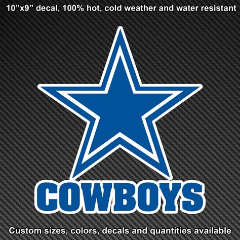 Dallas Cowboys Decal Sticker Adhesive Nfl Vinyl Etsy