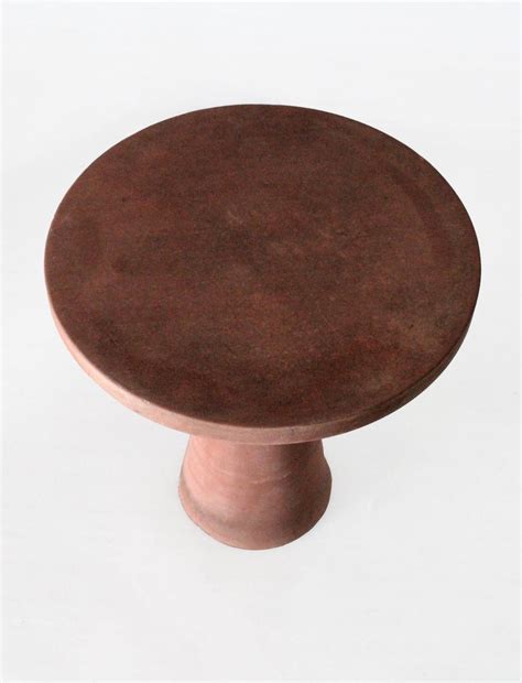 Set Of Two Tabla Tables In Agra Red Stone Handcrafted In India By Paul