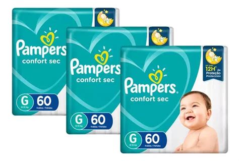 Kit Fraldas Pampers Confort Sec Super Tamanho G Unidades Frete Gr Tis