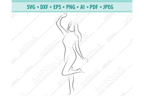 Body Girl SVG Nude Girl SVG Outline Girl Dxf 436176