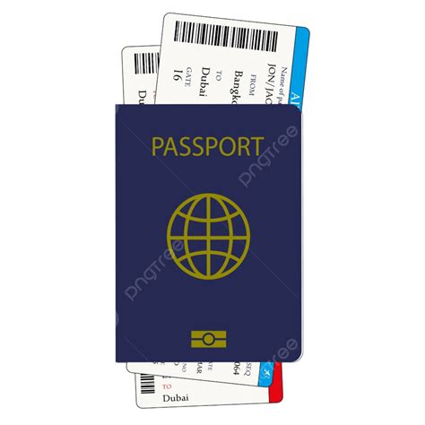 Passport Boarding Pass Vector Png Images Passport With Boarding Pass Trip Map Document Png