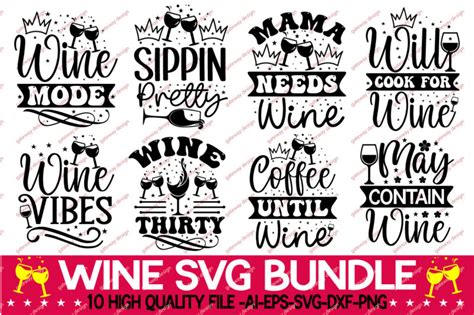 Wine Svg Bundle Wine Quotes Svg Bundle Wine Svg Drinking Svg Wine