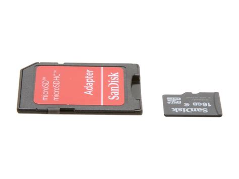 Sandisk 16gb Microsdhc Flash Card W Adapter Model Sdsdqm 016g B35a