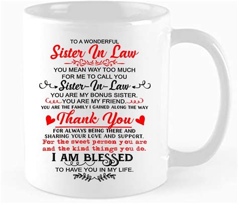 Xmpls Funny Sister In Law Coffee Mug Thank You For Always