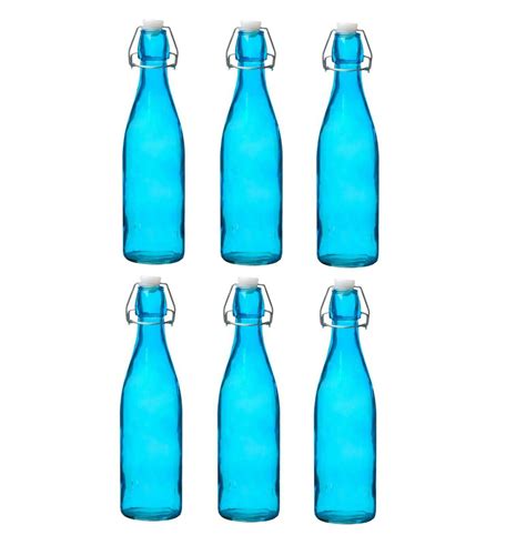 Clip Top Bottles Glass 500ml1litre Airtight Preserve Water Swing Top Coloured