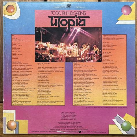 Todd Rundgren S Utopia 1974 STEREO Vinyl LP Bearsville