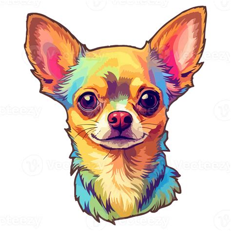 Colorful Chihuahua Dog, Chihuahua Portrait, Dog Sticker Clip art, Dog