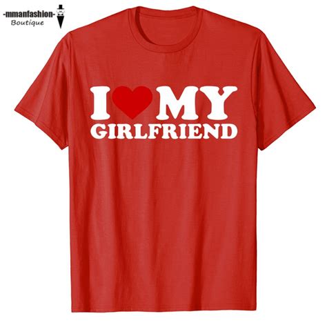 Unisex I Love My Girlfriend Shirt I Heart My Girlfriend Valentines Day Costume Graphic Men T