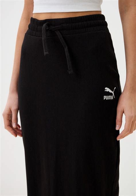 Юбка PUMA Classics Ribbed Midi Skirt цвет черный RTLADN679801