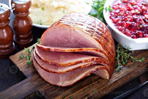 Holiday glazed sliced ham 15761830 Stock Photo at Vecteezy