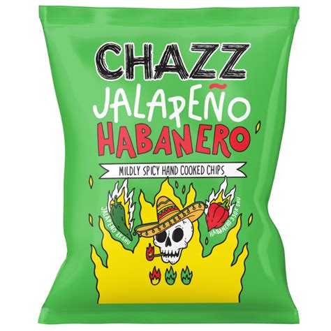 Chazz Hand Cooked Potato Chips With Jalapeno Habanero Pepper Flavour
