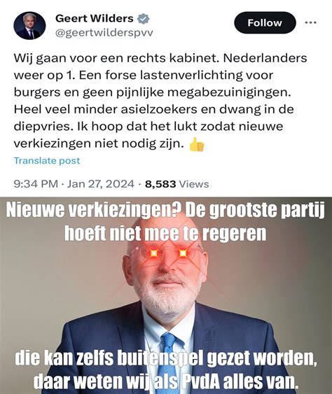 Geert Speelt Met Vuur Daar Zullen Henk En Ingrid Niet Blij Van Worden Hoor R Politiekememes