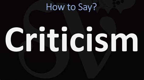 How To Pronounce Criticism Correctly Youtube