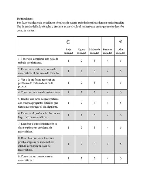 Archivo Escala Abreviada de Ansiedad hacia las Matemáticas modificada