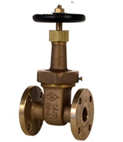 F Bronze Gate Valve Flanged Jis K Sizes Dn