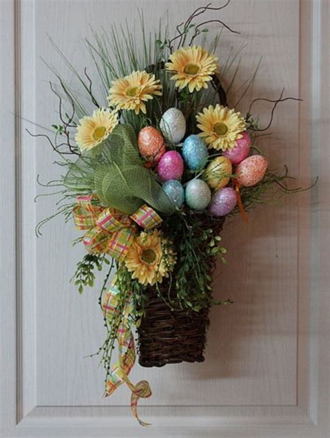 Easter Basket Door Wreath Easter Spring Wreath Spring Easter Decor