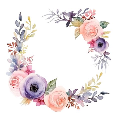 Watercolor Floral Frame Watercolor Flower Frame Png Transparent