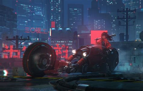 Artstation Night Novelance Cyberpunk Cyberpunk City Anime