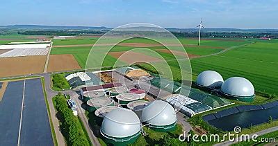 Aerial Video Of Biogas Plant Flight Over Biogas Power Plants The