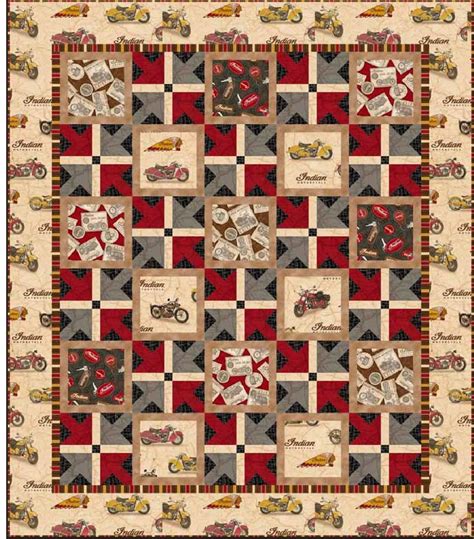 Classic Indian Motorcycle Quilt Pattern Free Digital Download — Rocking