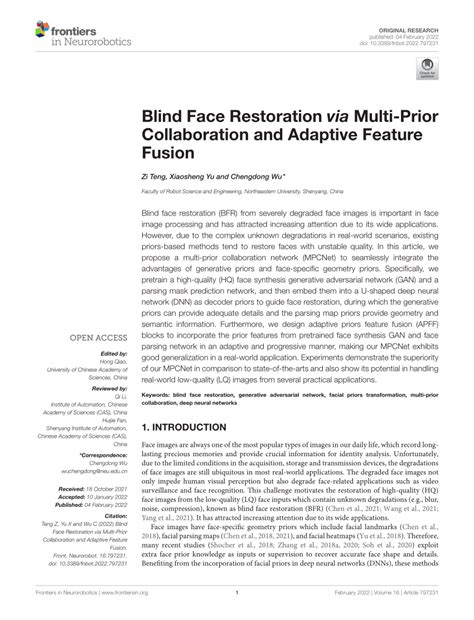 PDF Blind Face Restoration Via Multi Prior Collaboration And Adaptive