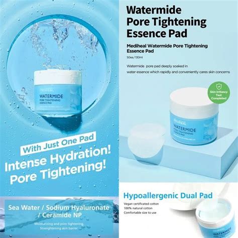 MEDIHEAL Watermide Pore Tightening Essence Pad Beauty Personal Care