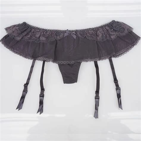 Sexy Gauze Garters Lace Skirt Garters Belts With Thongs High Quality