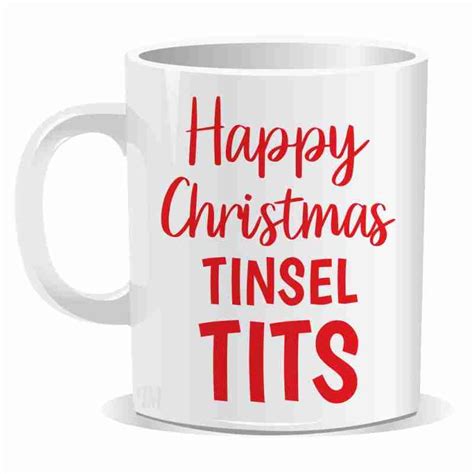 Happy Christmas Tinsel Tits Mug Perfect Signs