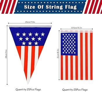 2 Pack American Flag Banners Rectangle And Triangle Flags Hanging