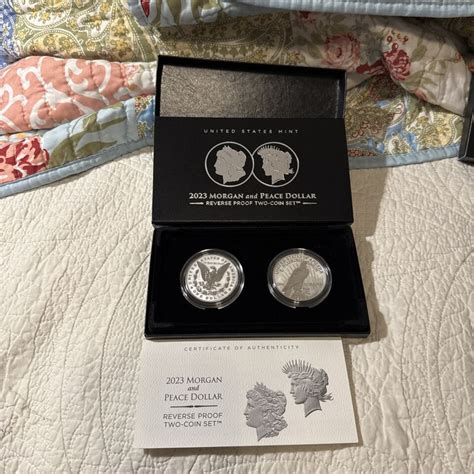 2023 Morgan And Peace Silver Dollar Two Coin Reverse Proof Set US Mint