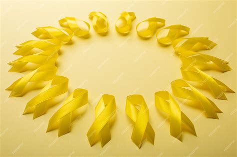 Free Photo View Of Yellow Ribbons On Yellow Background