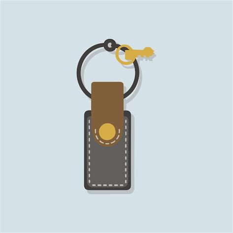 Premium Vector Leather Keychain With Metal Ring