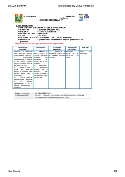 SOLUTION Ense Anzas De Jesus Parabolas Studypool