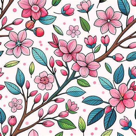 Premium Vector Vector Colorful Flowers Seamless Pattern Vector Design