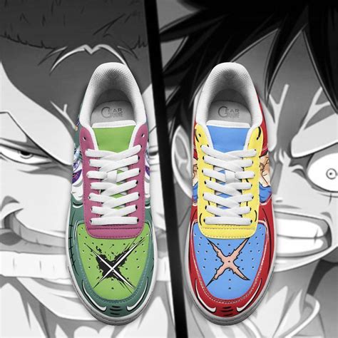 Zoro And Luffy Air Sneakers Custom Anime One Piece Shoes HomeFavo