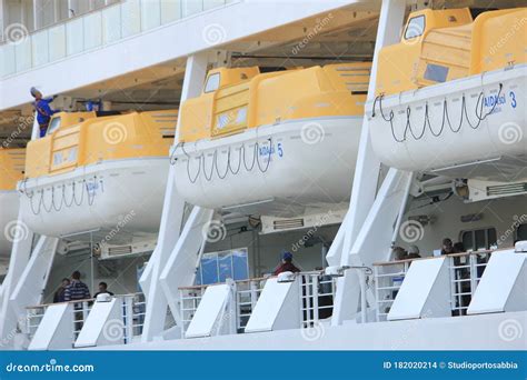 IJmuiden, the Netherlands - April 30th, 2017: Aida Sol Lifeboats ...