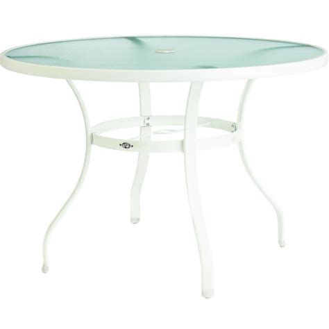 Round Glass Top Patio Table With Umbrella Hole Patio Furniture