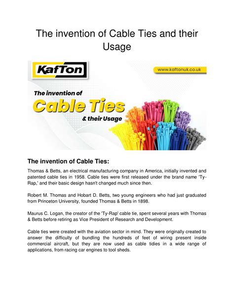 Ppt The Invention Of Cable Ties And Their Usage Powerpoint