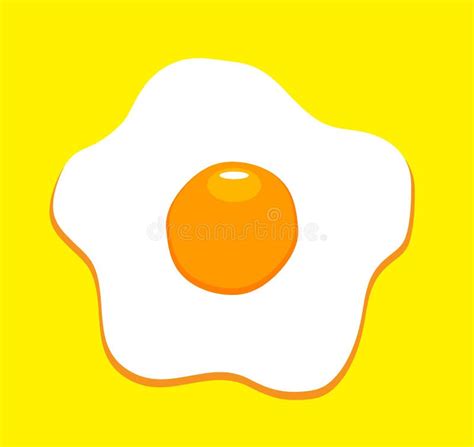 Vector Funny Cartoon Cute Fried Egg Character Isolated On White