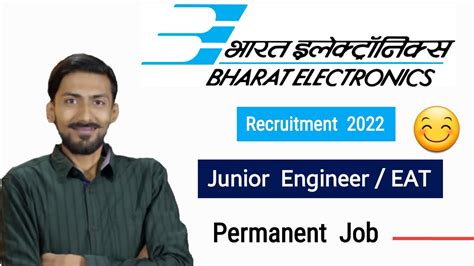 BEL Recruitment 2022 Junior Engineer EAT Permanent Job Freshers