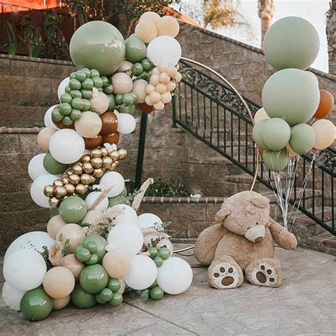 135PCS Retro Sage Green Nude White Balloon Garland Arch Kit Etsy