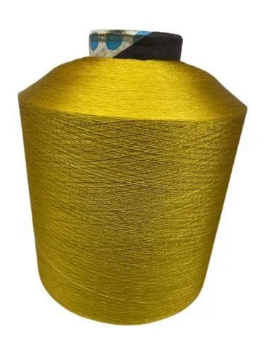 Super Bright Ply Denier Golden Polyester Twisted Yarn For