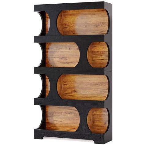 BYBLIGHT Eulas 71 26 In Tall Black Wood 4 Shelf Standard Bookcase