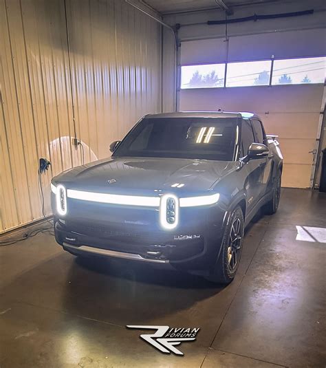 Rivian R T Get Tinted Tail Lights Front Light Charging Status Bar