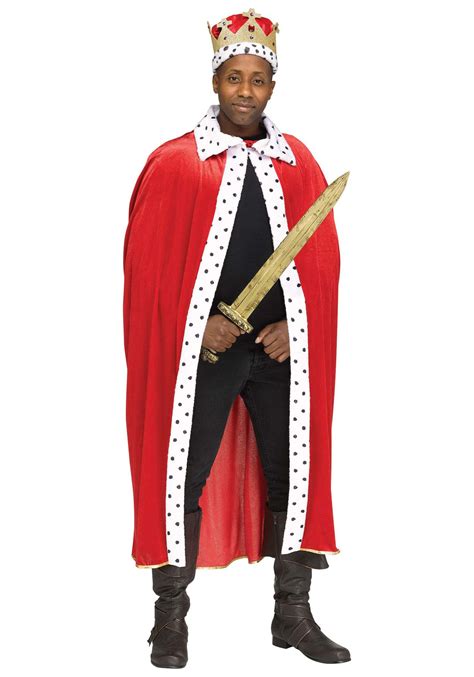 Red King Cape And Crown Set For Adults